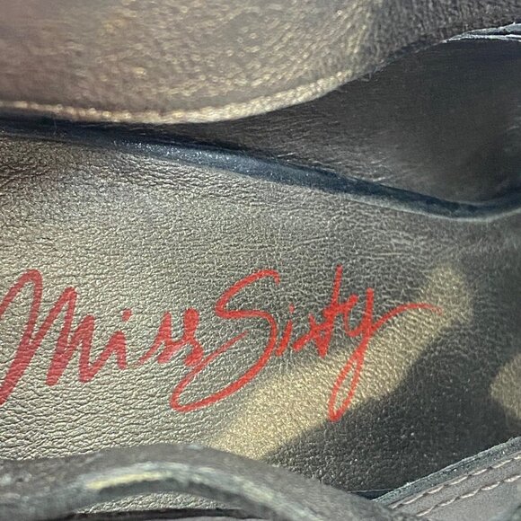 MISS SIXTY Women Sandals Size 8.5 Black Open Toe Heeled Business Casual - Picture 7 of 11